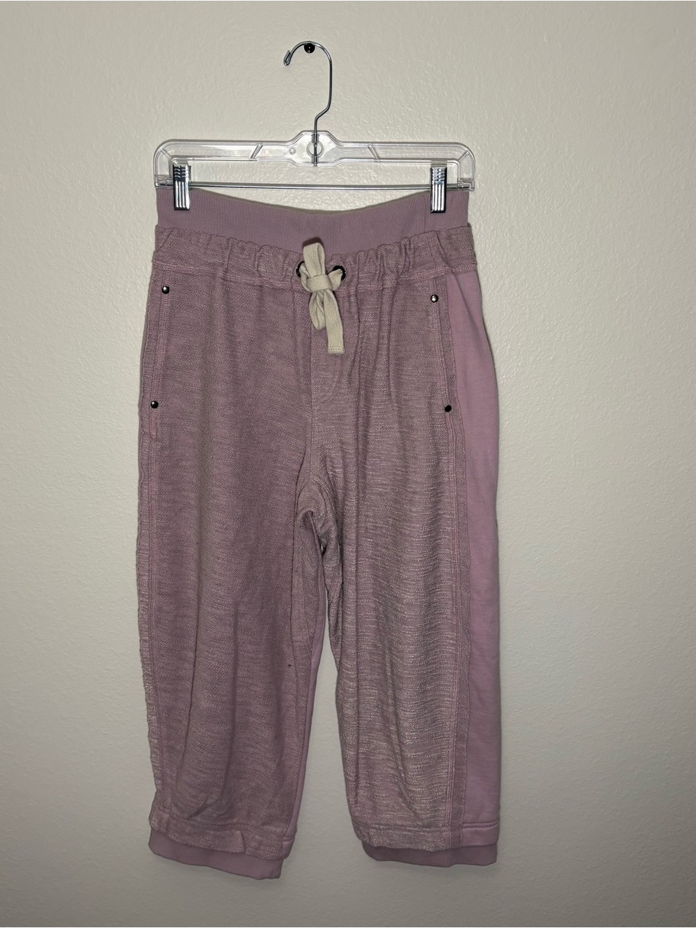 Free People Movement “Heartbeat” Parchment Pink Joggers Drawstring XS